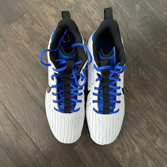 Nike Alpha White & Blue Men's 10 Football Cleats NWOT - Picture 2 of 10